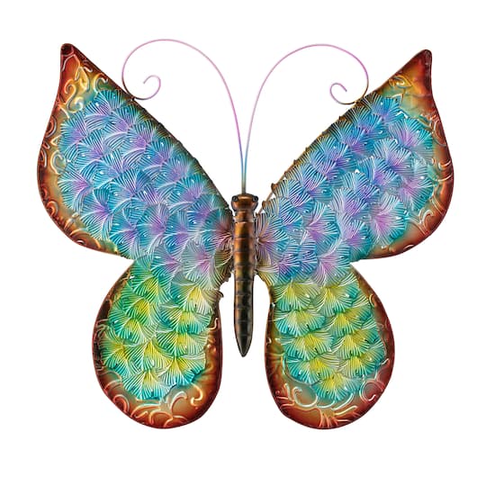 Glitzhome® 20" Colorful Butterfly Metal Wall Décor